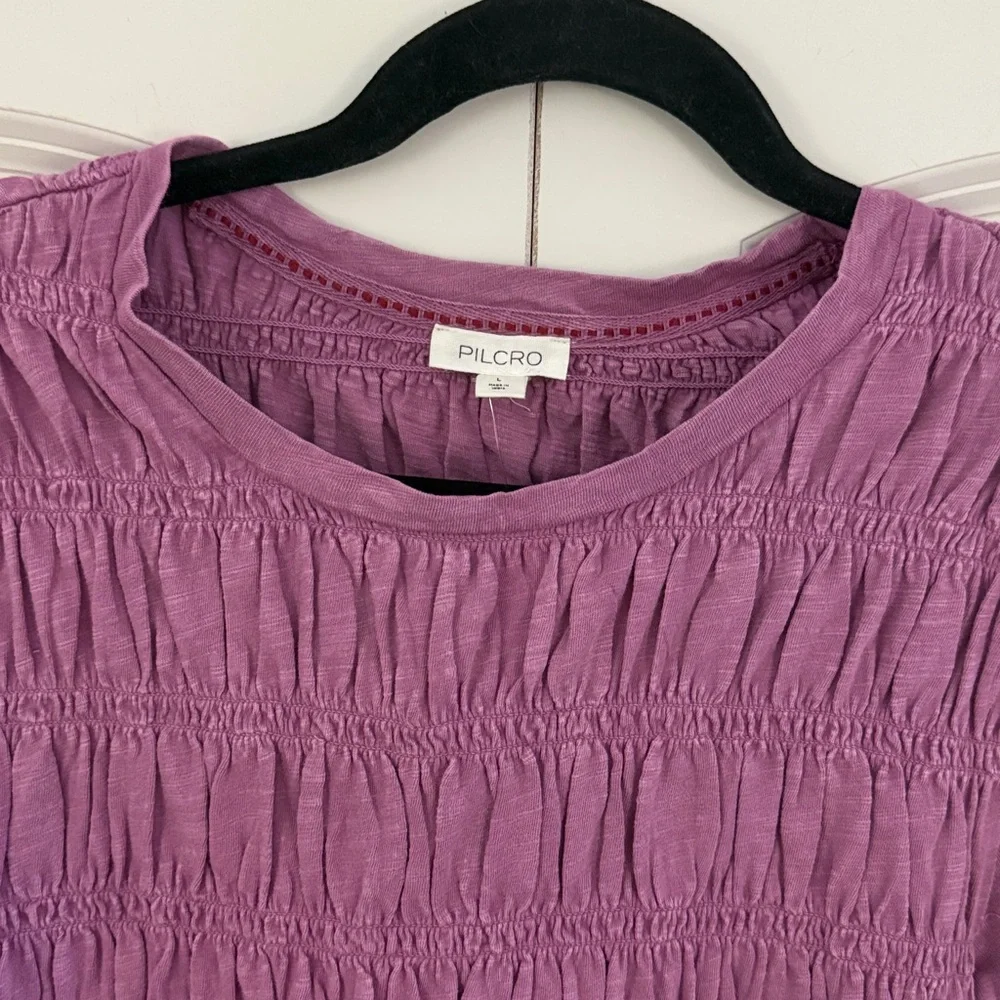 💜Anthropologie Pilcro Long-Sleeve Smocked Top - NWT